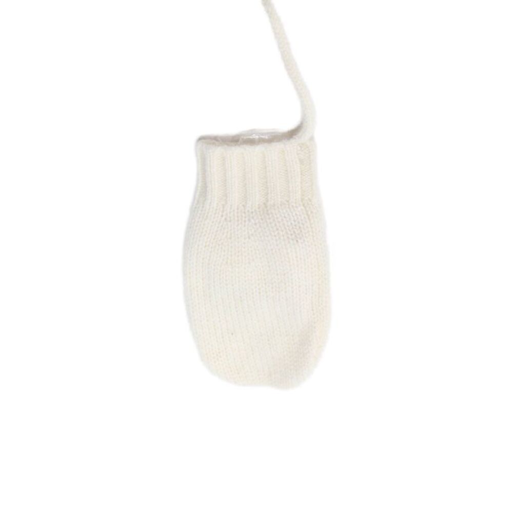 Bonpoint Girls Cashmere Knit Mittens Gloves White Size 1 Month - Picture 3 of 5